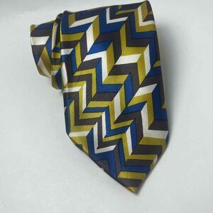 Vtg Rhodia Italian Tie Bright Chevron Color block